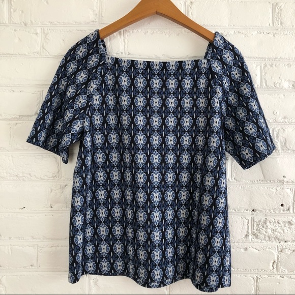 NWT Loft Blue Diamond Square Neck Shirt | Size Small - Picture 4 of 4